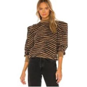 SOLD!!!! AGOLDE Serpintine Print Folded Pleated Shoulder Pullover Mock Sweater